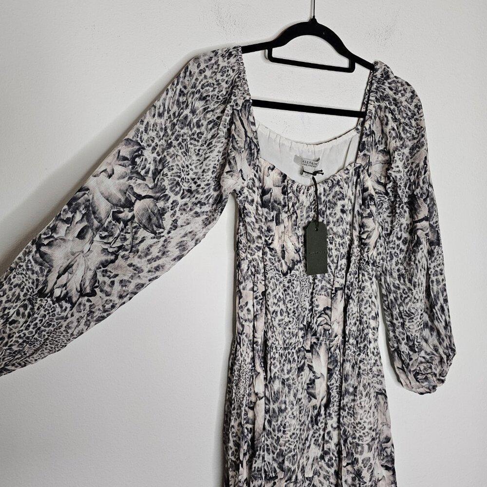 NWT All Saints Women's Gray Patterned Dress Size 2 - Picture 2 of 7